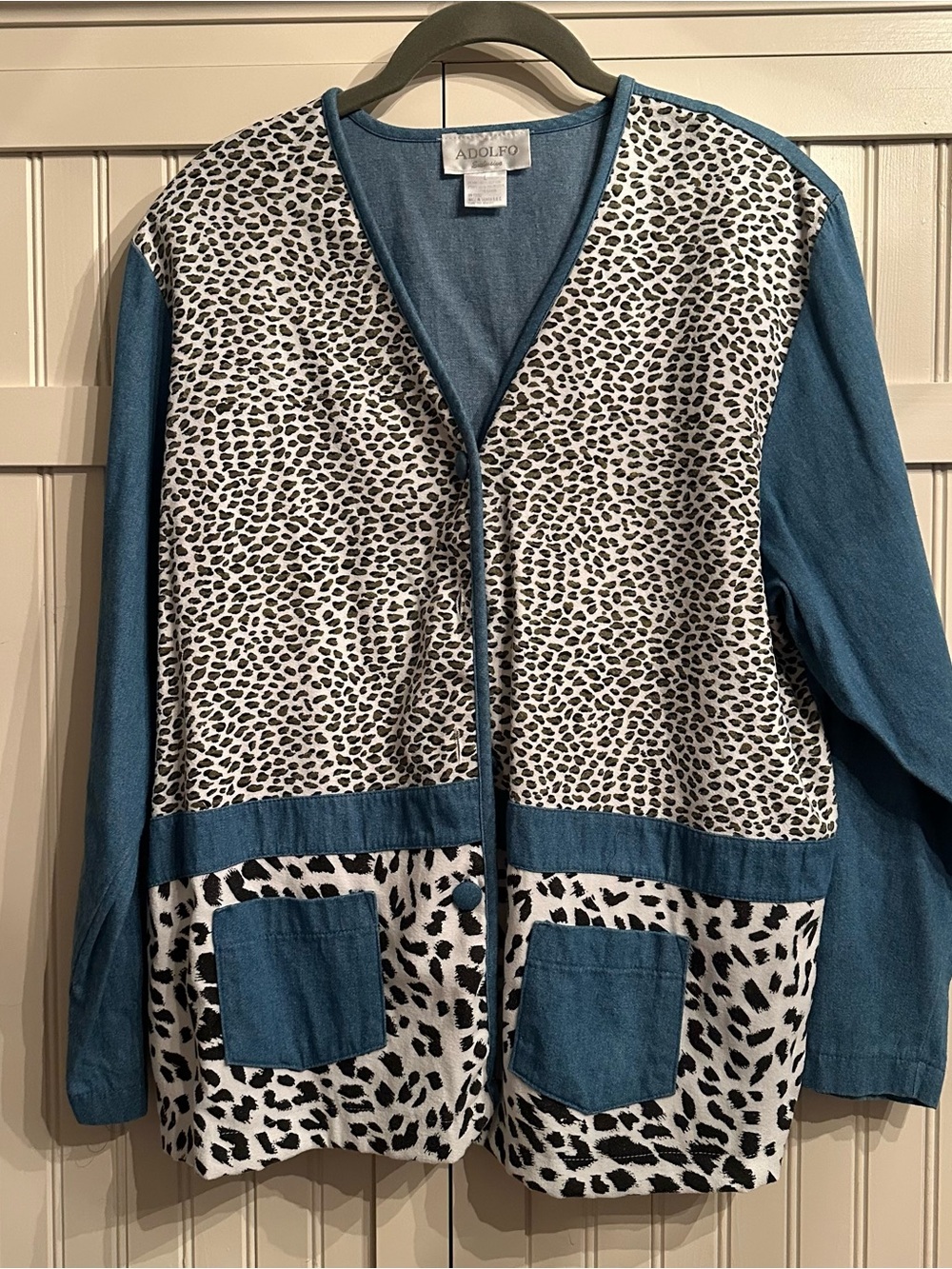 Vintage Adolfo Sport Animal Print Jacket Size L